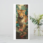 Create Your Own Jungle Cheetah Flora Bookmark Card (Staand voorkant)