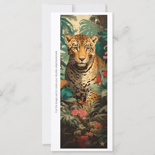 Create Your Own Jungle Cheetah Flora Bookmark Card (Voorkant)