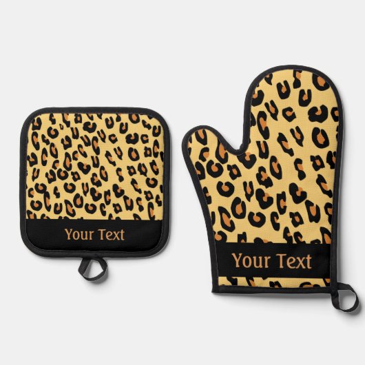 Create Your Own Leopard Skin Pattern Ovenwant & Pannenlap Set (Voorkant)