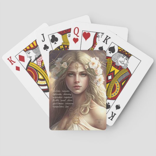 Create Your Own Libra Sun Sign Zodiac Goddess Pokerkaarten (Achterkant)