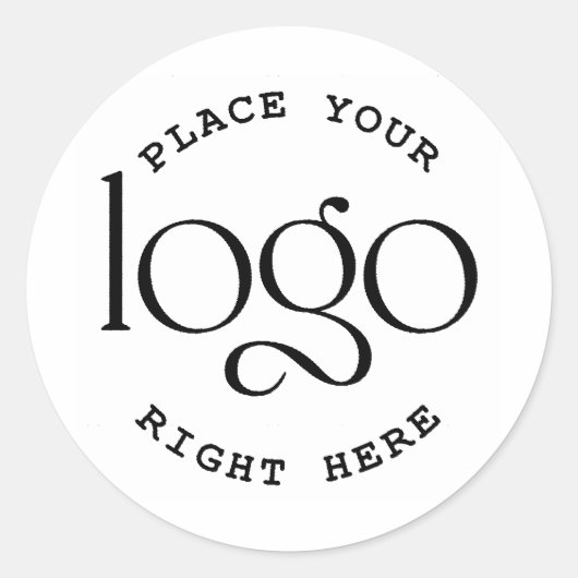 Create Your Own Logo Custom Business Modern White Ronde Sticker (Voorkant)