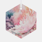 Create Your Own Lunar Love Magic Cloudy Pink Moon Glas Ornament (Achterkant)