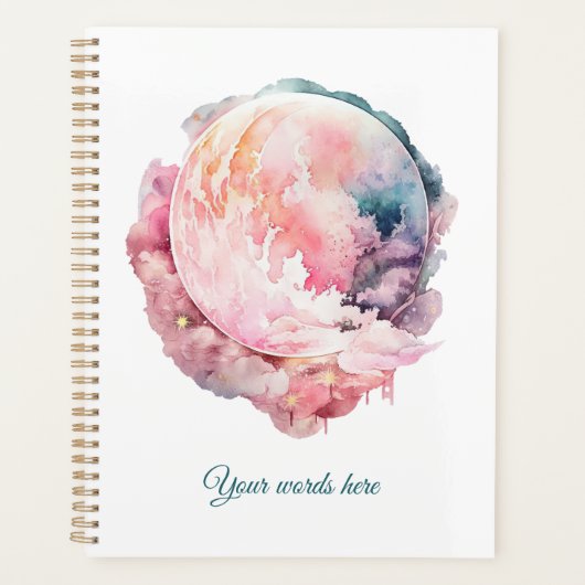 Create Your Own Lunar Love Magic Cloudy Pink Moon Planner (Voorkant)
