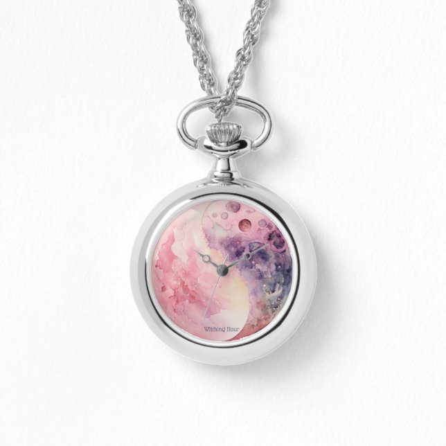 Create Your Own Lunar Love Magic Pink Moon Horloge (Voorkant)