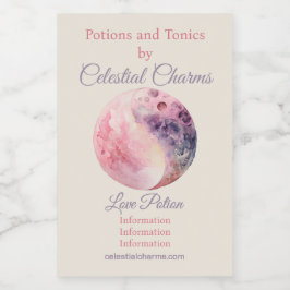 Create Your Own Lunar Love Magic Pink Moon Wijn Etiket