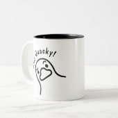 Create Your Own Make Add Text Fanny Quote Tweekleurige Koffiemok (Voorkant links)