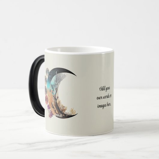 Create Your Own Many Moons Midnight Crescent Magische Mok (Voorkant links)