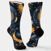 Create Your Own Midnight Blue & Gold Celestial Sokken (Gebogen)