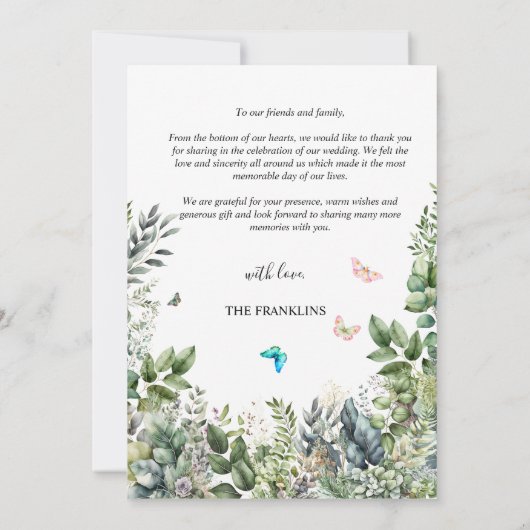 Create Your Own minimalist Bedankkaart (Achterkant)