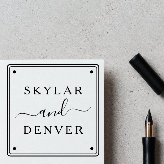 Create Your Own Minimalist Script Couple's Name  Zelfinktende Stempel