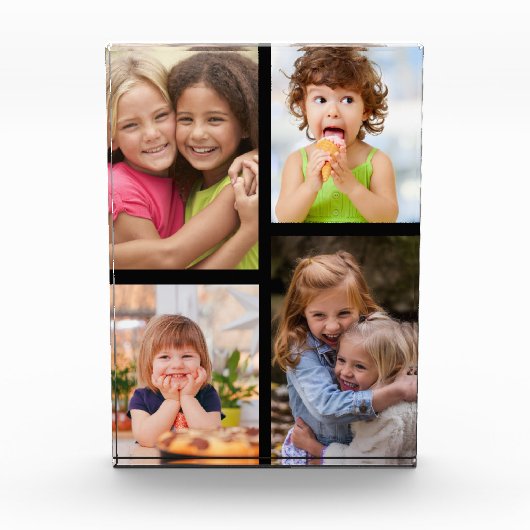 Create Your Own Modern 4 Picture Collage Black Fotoblokken (Voorkant)