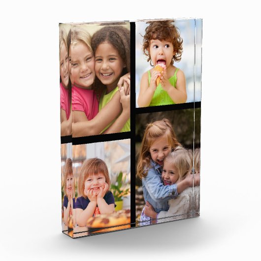 Create Your Own Modern 4 Picture Collage Black Fotoblokken (Links)