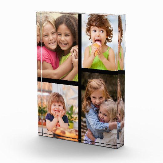 Create Your Own Modern 4 Picture Collage Black Fotoblokken (Rechts)