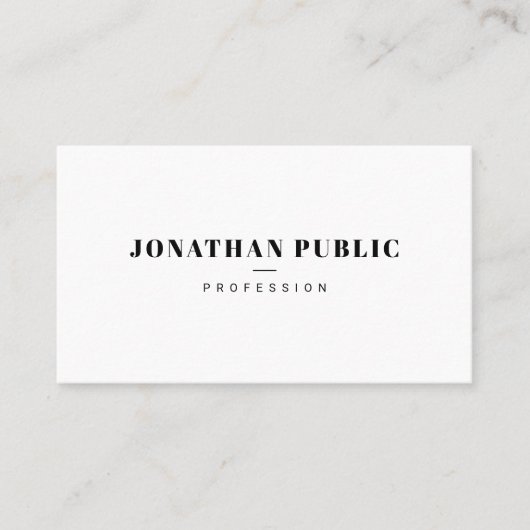 Create Your Own Modern Elegant Minimalist Template Visitekaartje (Voorkant)