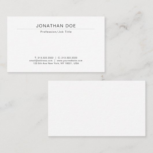 Create Your Own Modern Professional Template Chic Visitekaartje (Voorkant / Achterkant)
