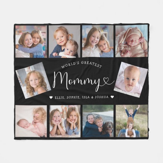Create Your Own Mommy Photo Collage Modern Fleece Deken (Voorkant (Horizontaal))