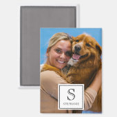 Create your own Monogram, Name and Photo Keepsake Magneet (Voorkant / Achterkant)