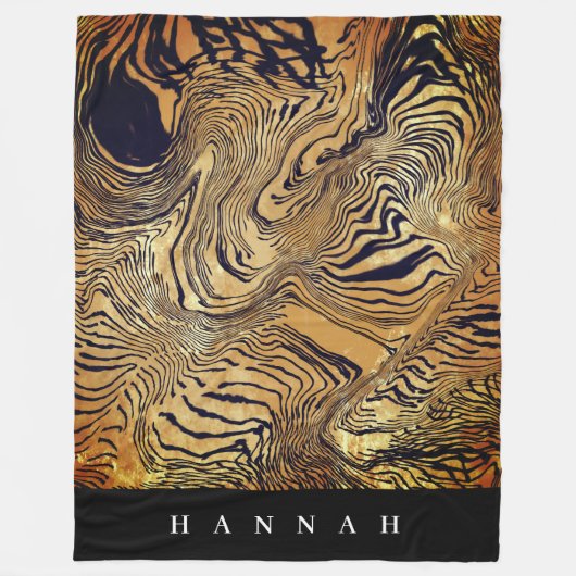 Create your own monogrammed text leopard print fleece deken (Voorkant)