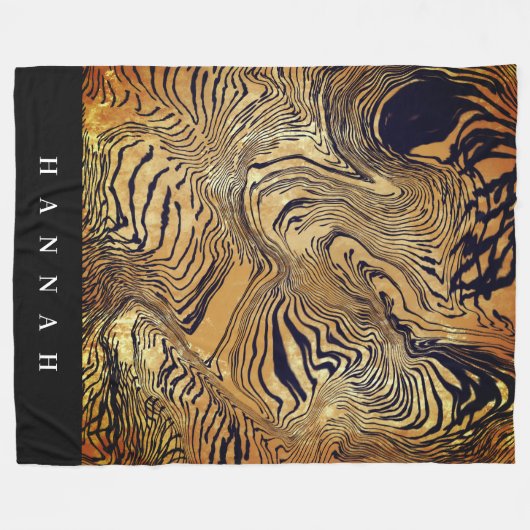 Create your own monogrammed text leopard print fleece deken (Voorkant (Horizontaal))