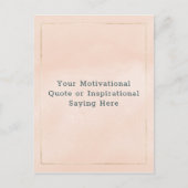 Create Your Own Motivational Quote Blush Pink Gold Briefkaart (Voorkant)