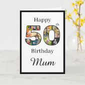 Create Your Own Multi Photo Mum 50th Birthday Kaart (Gele Bloem)