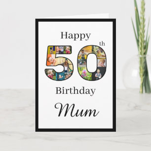 Create Your Own Multi Photo Mum 50th Birthday Kaart