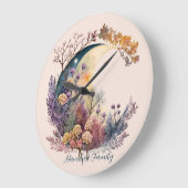 Create Your Own Mystical Floral Crescent Moon Grote Klok (Hoek)
