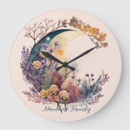 Create Your Own Mystical Floral Crescent Moon Grote Klok