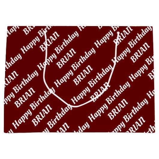 Create Your Own Name Birthday Large Gift Bag Groot Cadeauzakje (Voorkant)