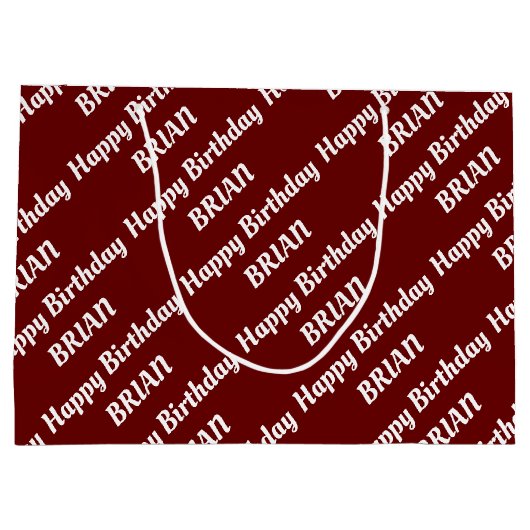 Create Your Own Name Birthday Large Gift Bag Groot Cadeauzakje (Achterkant)