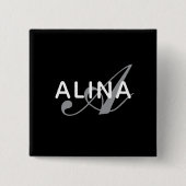 Create Your Own Name Monogram 2''Scratch Resistant Vierkante Button 5,1 Cm (Voorkant)