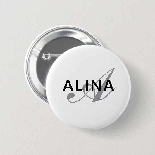 Create Your Own Name Monogram Design 2¼ Inch Round Ronde Button 5,7 Cm (Voorkant /achterkant)