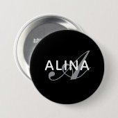 Create Your Own Name Monogram Design 3 Inch Round Ronde Button 7,6 Cm (Voorkant /achterkant)
