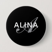 Create Your Own Name Monogram Design 3 Inch Round Ronde Button 7,6 Cm (Voorkant)