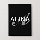 Create Your Own Name Monogram Design Rectangle Button (Voorkant)