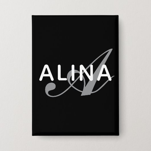 Create Your Own Name Monogram Design Rectangle Button (Voorkant)