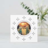 Create your own nordic family photo christmas feestdagenkaart (Staand voorkant)