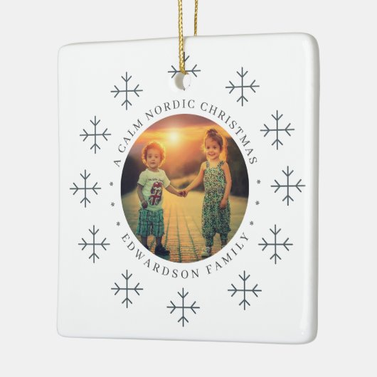 Create your own nordic family photo christmas keramisch ornament (Links)