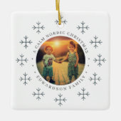 Create your own nordic family photo christmas keramisch ornament (Voorkant)