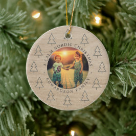Create your own nordic family photo christmas keramisch ornament