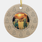 Create your own nordic family photo christmas keramisch ornament (Voorkant)