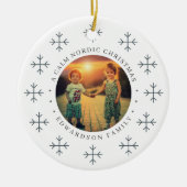 Create your own nordic family photo christmas keramisch ornament (Voorkant)