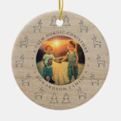 Create your own nordic family photo christmas keramisch ornament (Voorkant)