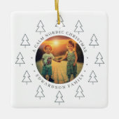 Create your own nordic family photo christmas keramisch ornament (Voorkant)