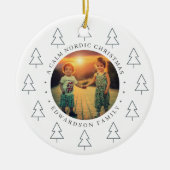 Create your own nordic family photo christmas keramisch ornament (Voorkant)