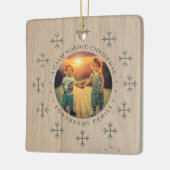Create your own nordic family photo christmas keramisch ornament (Links)