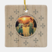 Create your own nordic family photo christmas keramisch ornament (Voorkant)