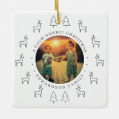 Create your own nordic family photo christmas keramisch ornament (Voorkant)