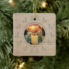 Create your own nordic family photo christmas keramisch ornament