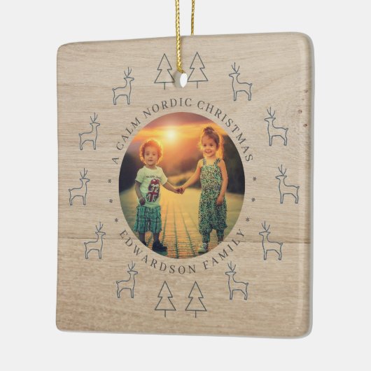 Create your own nordic family photo christmas keramisch ornament (Links)